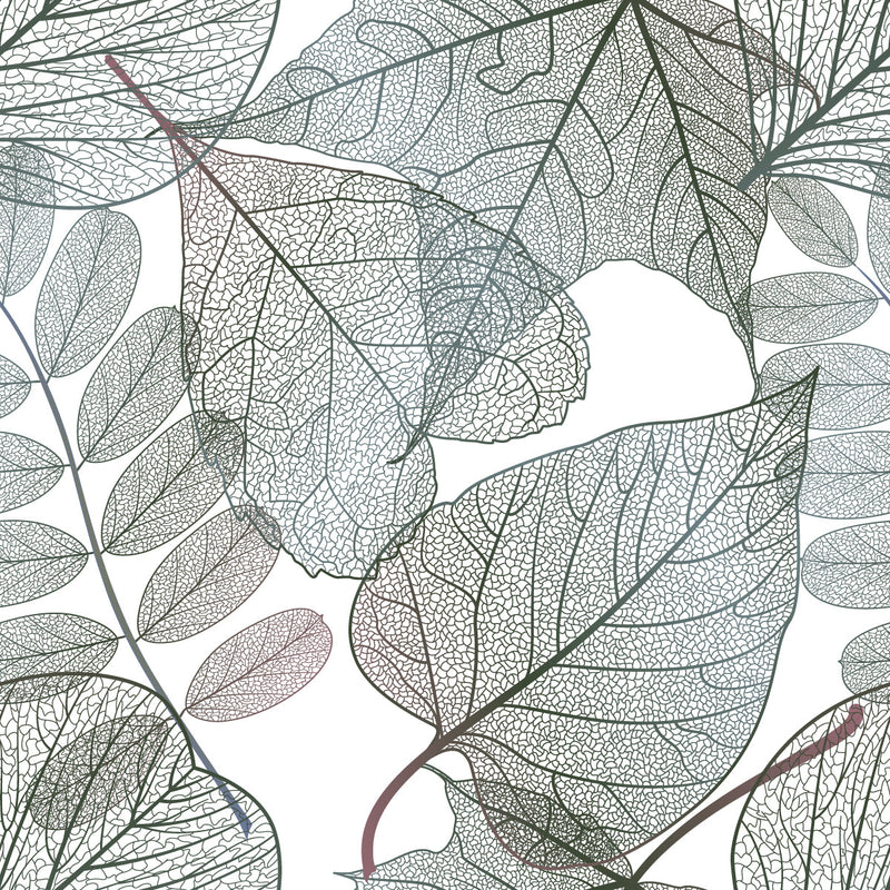 Elegant Contour of Leaves Wallpaper Chic