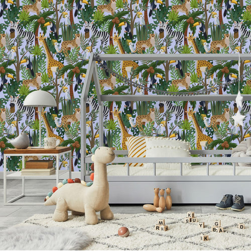 Modish Exotic Animals Wallpaper Fashionable