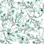 White Wallpaper with Poplar Leaves
