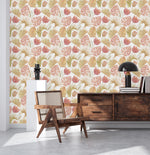 Pink Protea and Monstera Wallpaper