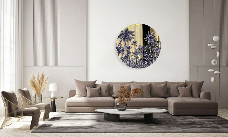 Palms Pattern Printed Mirror Acrylic Circles