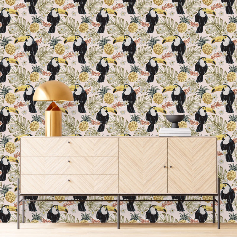 Toucans and Pineapples Wallpaper