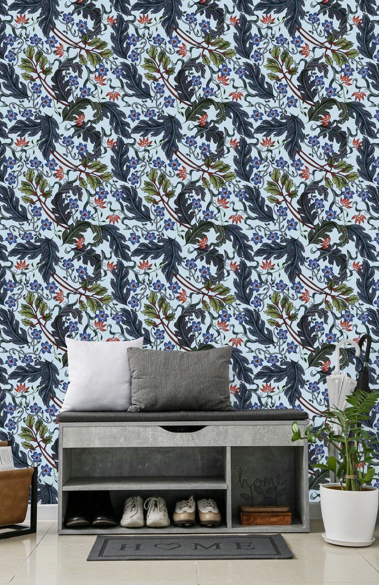 Voguish Dark Leaves Wallpaper Smart