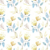 Light Wallpaper with Blue Leaves