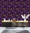 Voguish Dark Wallpaper with Multicolored Leaves Chic