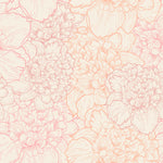 Peonies Outline Wallpaper