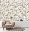Contemporary White Flowers Wallpaper Smart