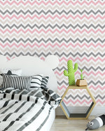 Pastel Candy Colored Chevrons Wallpaper