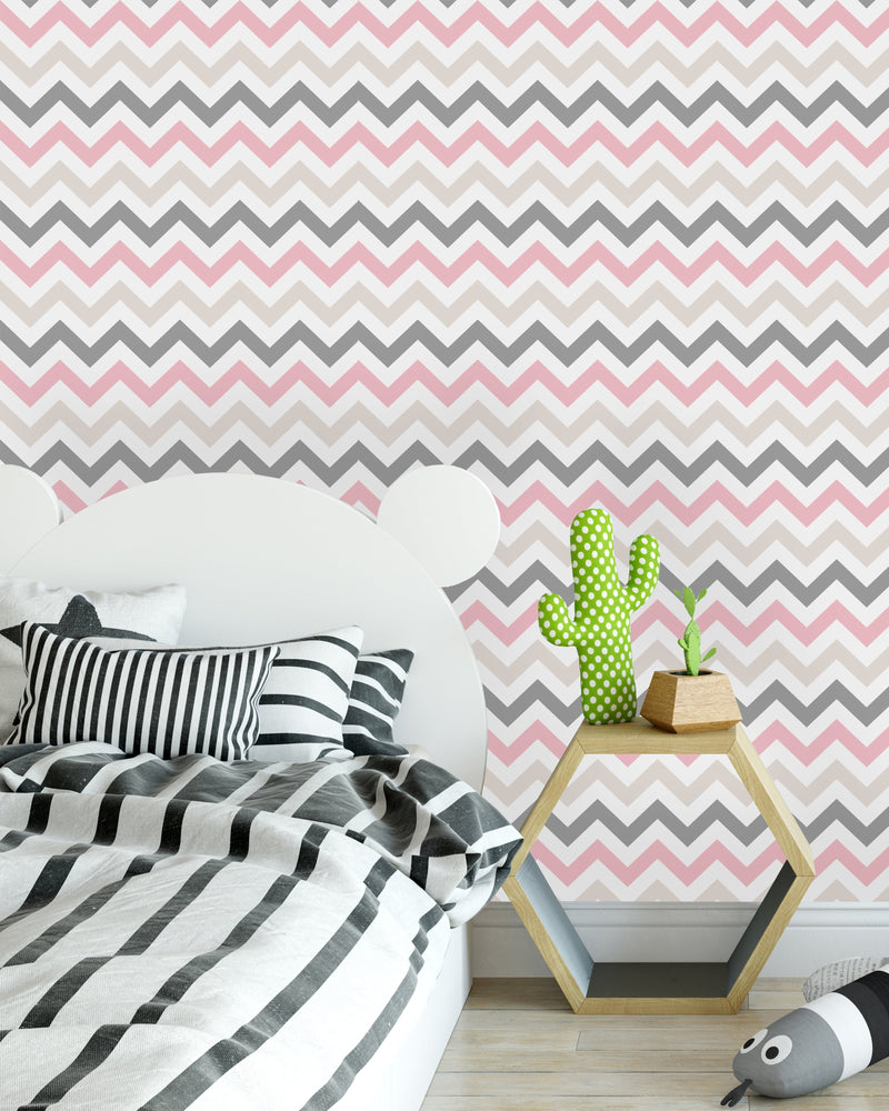Pastel Candy Colored Chevrons Wallpaper