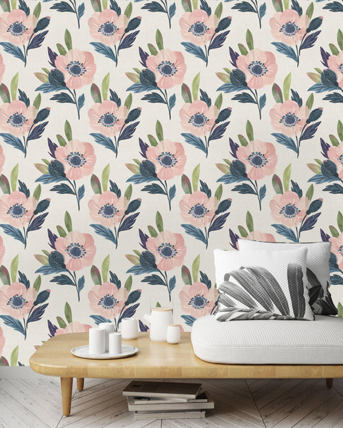 Pastel Floral Pattern Wallpaper