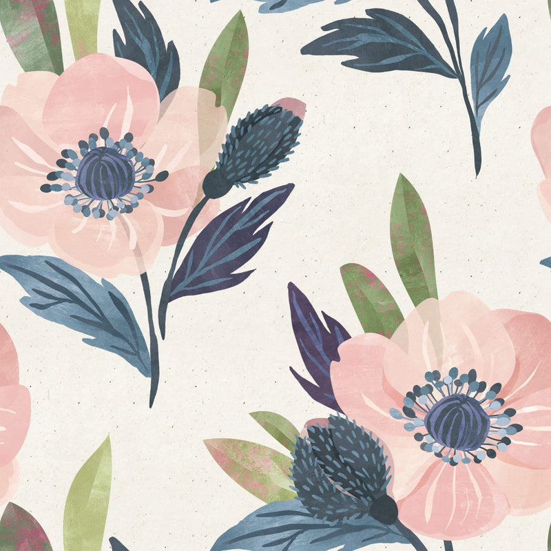 Pastel Floral Pattern Wallpaper