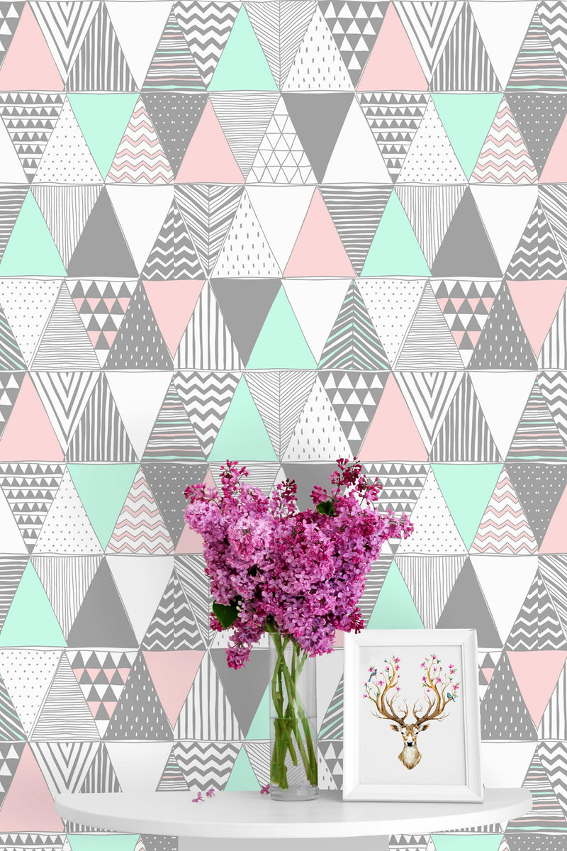 Pastel Geometric Triangles Wallpaper