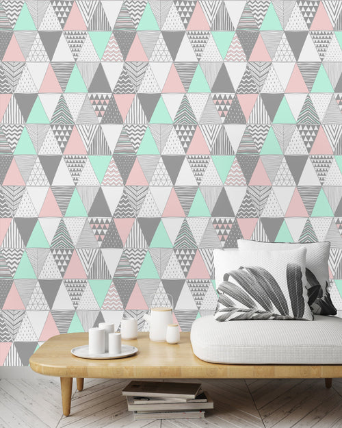 Pastel Geometric Triangles Wallpaper