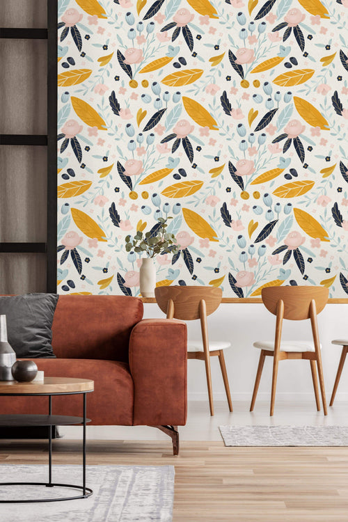 Pastel Orange Flowers Wallpaper