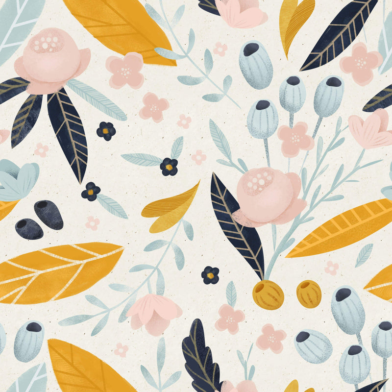 Pastel Orange Flowers Wallpaper
