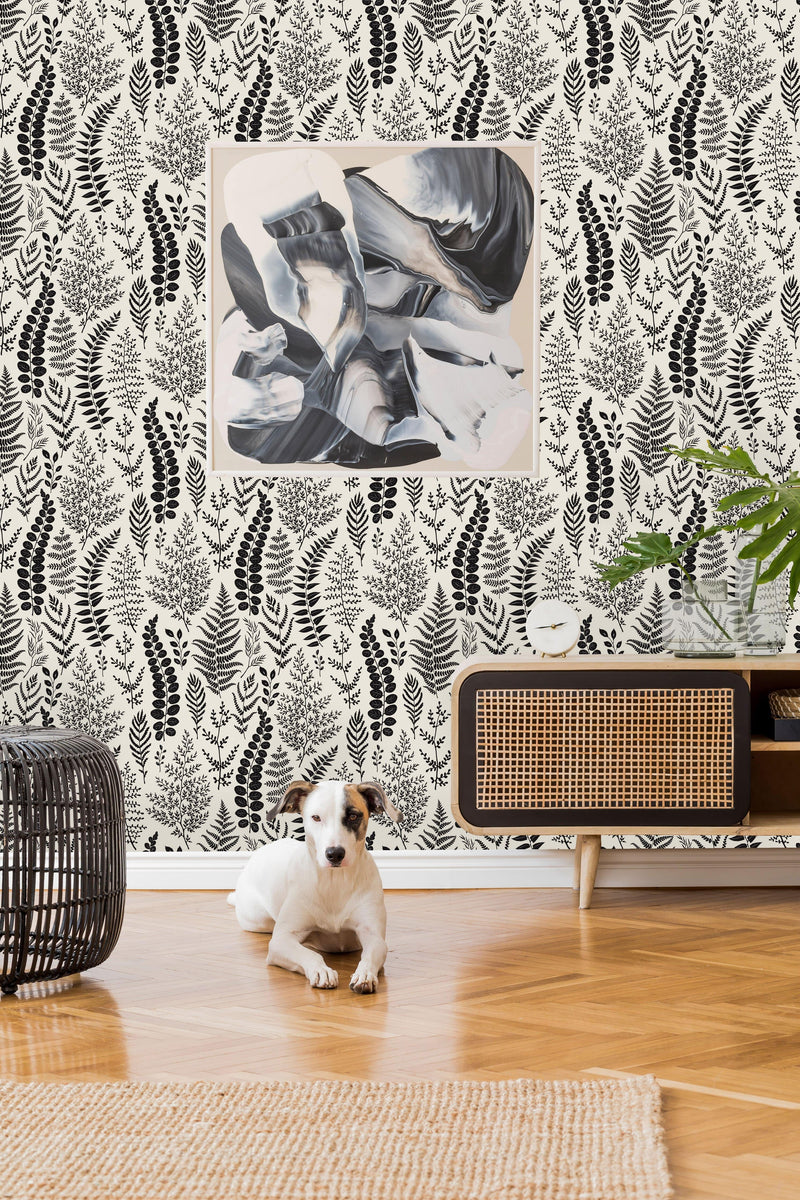 Pattern of Leaves and Branches Wallpaper