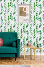 Pattern with Fern Leaves Wallpaper
