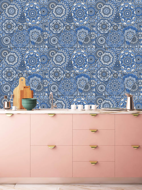 Pattern with Mandalas Wallpaper