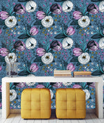 Pattern with Vintage Flowers Wallpaper