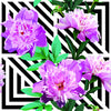 Peony on Geometric Background Wallpaper