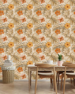 Modish Tropical Flowers Wallpaper