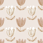 Pink Floral Hand Drawn Wallpaper