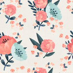 Pink and Blue Watercolor Flowers Wallpaper