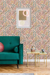 Pink Botanical Pattern Wallpaper