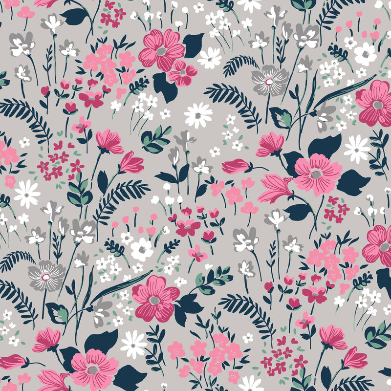Pink Field Flowers Wallpaper