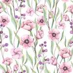 Pink Flowers and Wild Berries Wallpaper