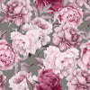 Pink Peony on Gray Background Wallpaper Mural