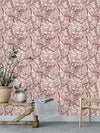 Pink Tropical Leaves Wallpaper