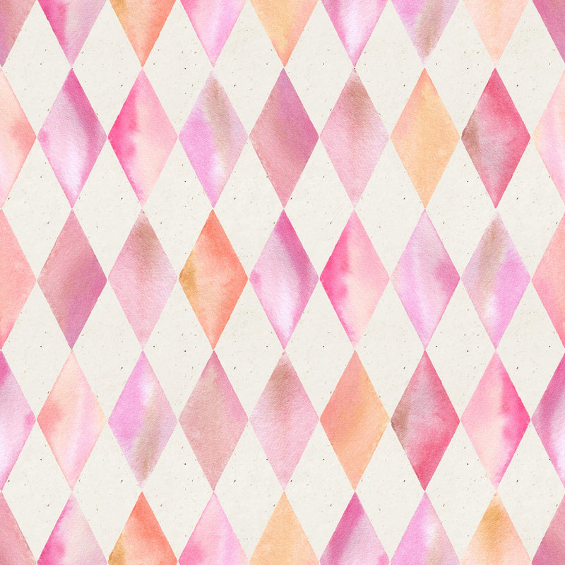 Pink Watercolor Geometric Pattern Wallpaper