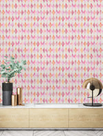 Pink Watercolor Geometric Pattern Wallpaper