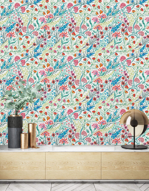 Poppy and Wild Flowers Wallpaper