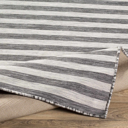 Bongaree Black&Gray Striped Outdoor Rug