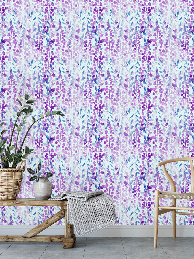 Purple Herbs and Flowers Wallpaper
