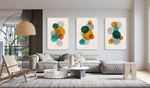 Circles Pattern Set of 3 Prints Modern Wall Art Modern Artwork