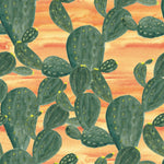 Orange Wallpaper with Cactus