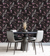 Cranes and Pink Flowers Wallpaper