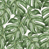 Stylish Tropical Green Leaves Wallpaper Tasteful