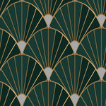Dark Green and Gold Design Wallpaper