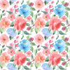 Pink and Blue Flowers Wallpaper