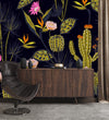 Cactus Flowers on Dark Background Wallpaper