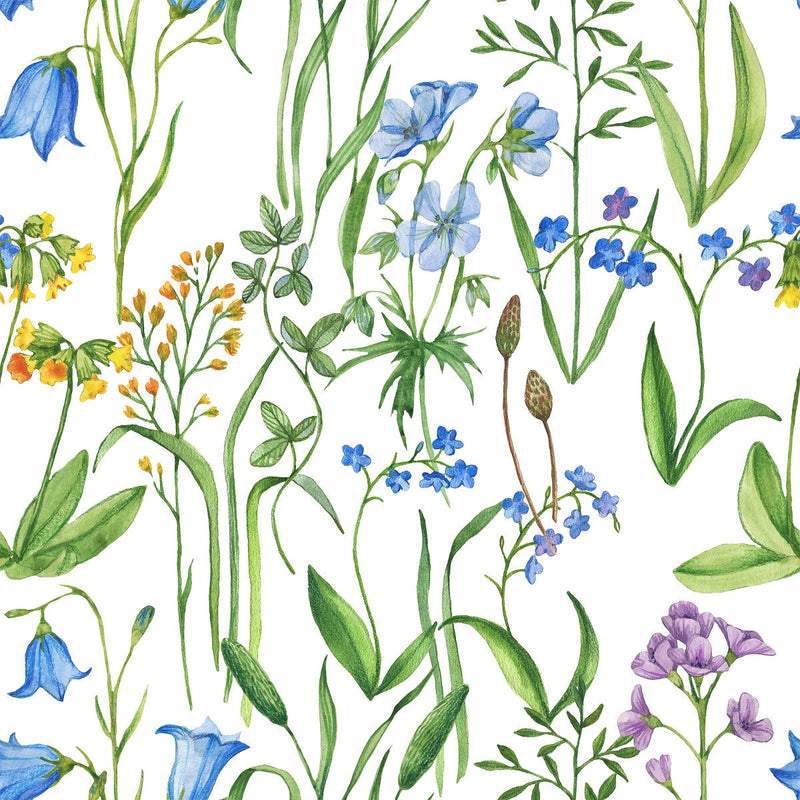 Contemporary Meadow Flowers Wallpaper