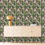 Pink Wallpaper with Leopards