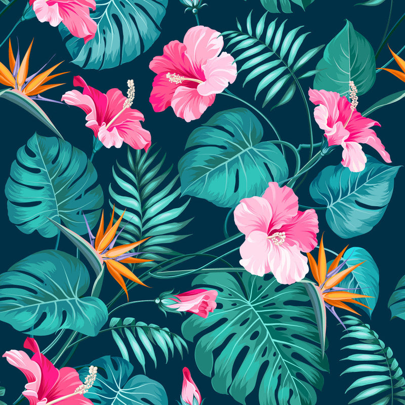 Pink Exotic Flowers Wallpaper