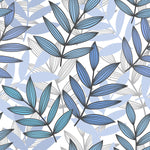 Stylish Blue Leaves Wallpaper Chic