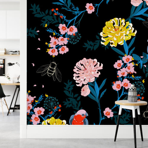 Birds and Flowers Wallpaper