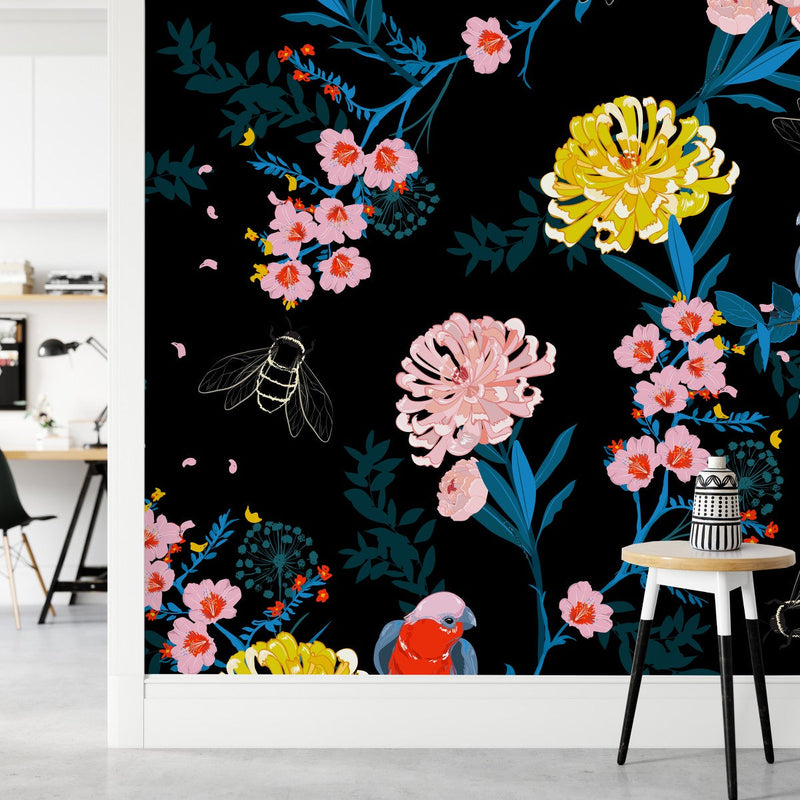 Birds and Flowers Wallpaper
